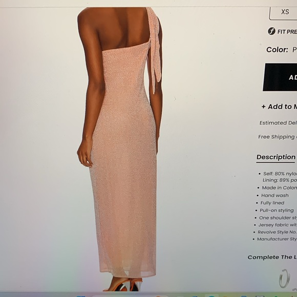 Revolve Taki Maxi Dress, One Shoulder Split - Picture 6 of 7